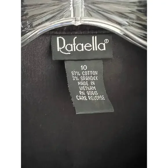 Vintage Rafaella Button Down Velvet Jacket Black Size 10 JL - Picture 4 of 5